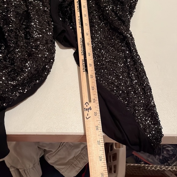 INC International Concepts size small black sequin waterfall front vest - Picture 8 of 9